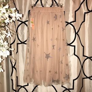 PRICE DROP Gianni Bini blush pink tulle midi skirt